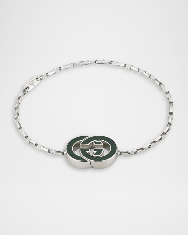 Gucci Men's GG and Bee Engraved Dog Tag Necklace | Neiman Marcus