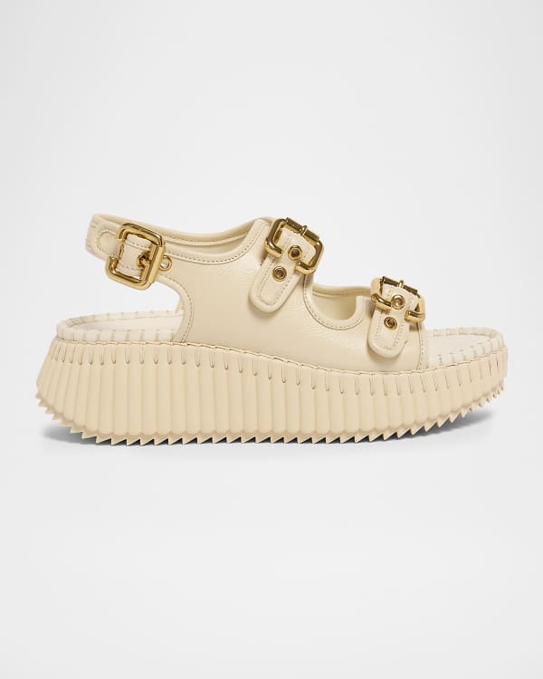 Stella McCartney 55mm Elyse Patent Platform Sandals | Neiman Marcus