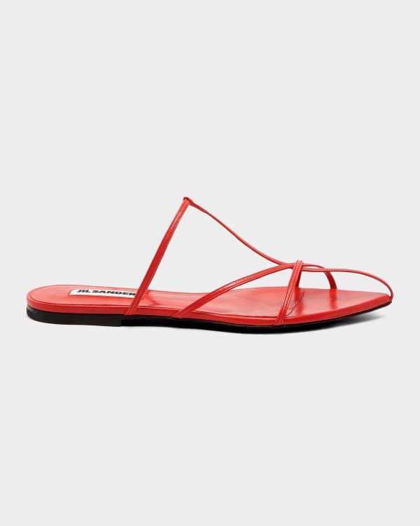 Jil Sander Puffy Napa Nature Thong Sandals | Neiman Marcus