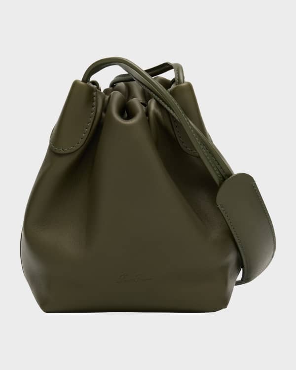 Loro Piana Extra Pocket L19 Wicker & Leather Pouch | Neiman Marcus