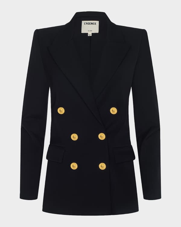 専用 渋谷 Time is on BUTTON DOUBLE BREASTED Kyomi Double-Breasted Blazer in Black | L'AGENCE