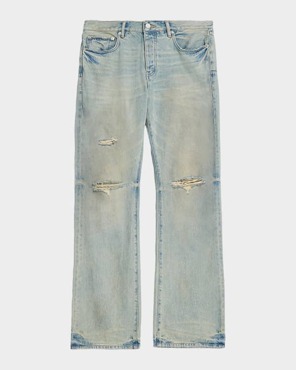 PURPLE Men's Patent Leather Coated Skinny Jeans | Neiman Marcus