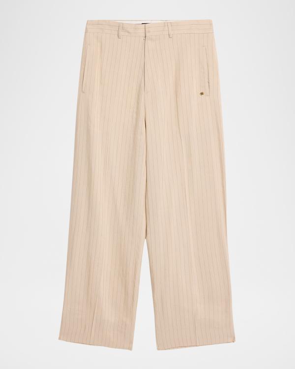 Amiri Men's Pleated Wool-Silk Pants | Neiman Marcus