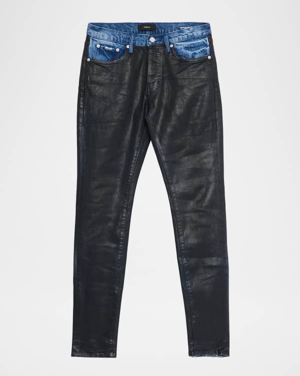 PURPLE Men's P005 Black Raw Slim-Fit Jeans | Neiman Marcus