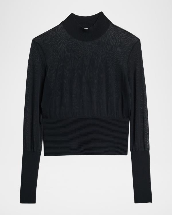 FRAME The Lurex Mock-Neck Top | Neiman Marcus