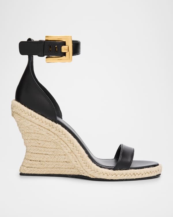 Valentino Garavani Rockstud Metallic Wedge Espadrille Sandals