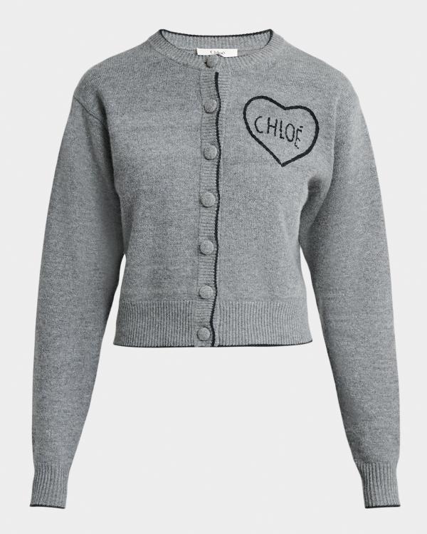 Chloe Cropped Pointelle-Knit Crewneck Sweater | Neiman Marcus