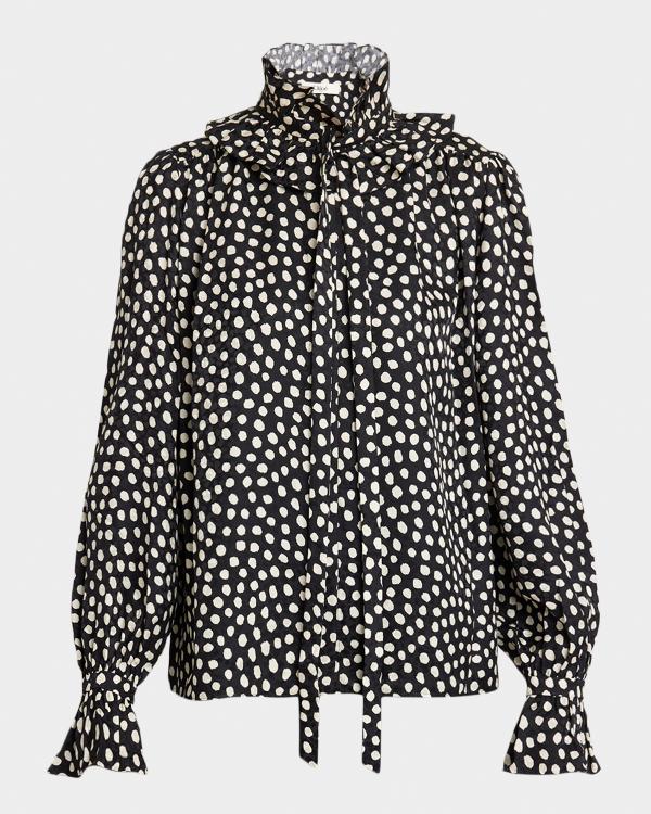 Etro Floral Paisley Silk Bow Blouse | Neiman Marcus