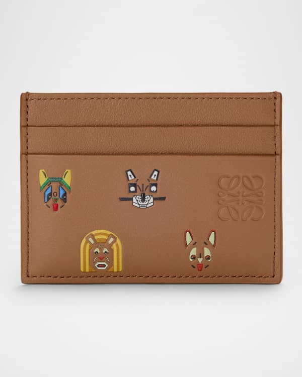 Loewe x Suna Fujita Bunnies Leather Card Holder | Neiman Marcus