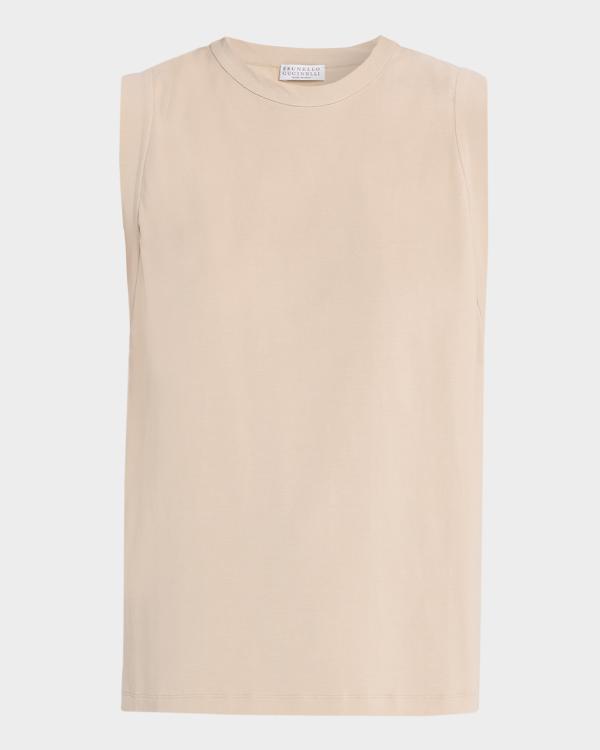Burberry Tiana Ruched Metallic Rib Tank Top | Neiman Marcus