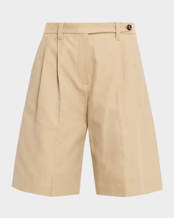 Stella McCartney Striped Silk Pull-On Shorts | Neiman Marcus