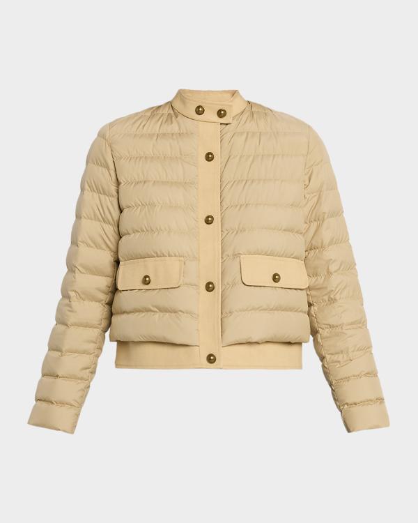 Brown Moncler Jacke Maire Beige Moncler Maya Matte Short Down