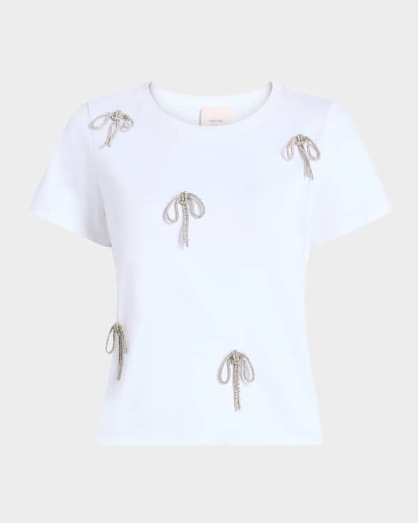 Cinq a Sept Cut-Out Rhinestone Heart Tee | Neiman Marcus