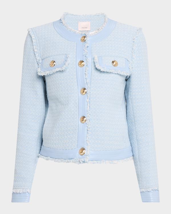 Cinq à Sept Nissy Short-Sleeve Tweed Jacket | Neiman Marcus