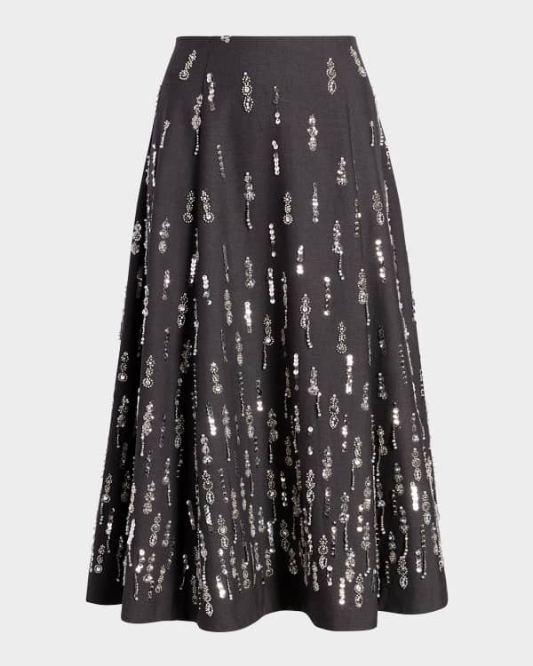 Cinq a Sept Zelda Denim Midi Skirt | Neiman Marcus