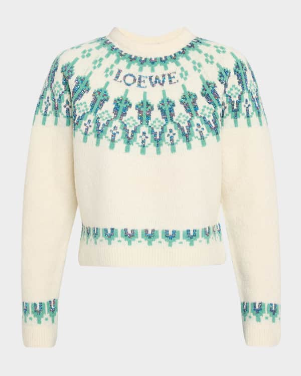 Loewe Balloon-Sleeve Wool Cardigan | Neiman Marcus
