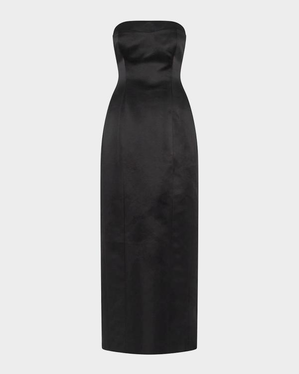 hutch strapless column satin maxi dress Hutch Strapless Column Satin Maxi Dress