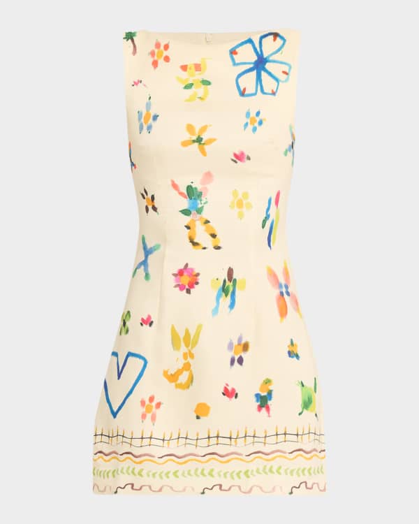 ALEMAIS Clemenza Spliced Mini Shirtdress | Neiman Marcus