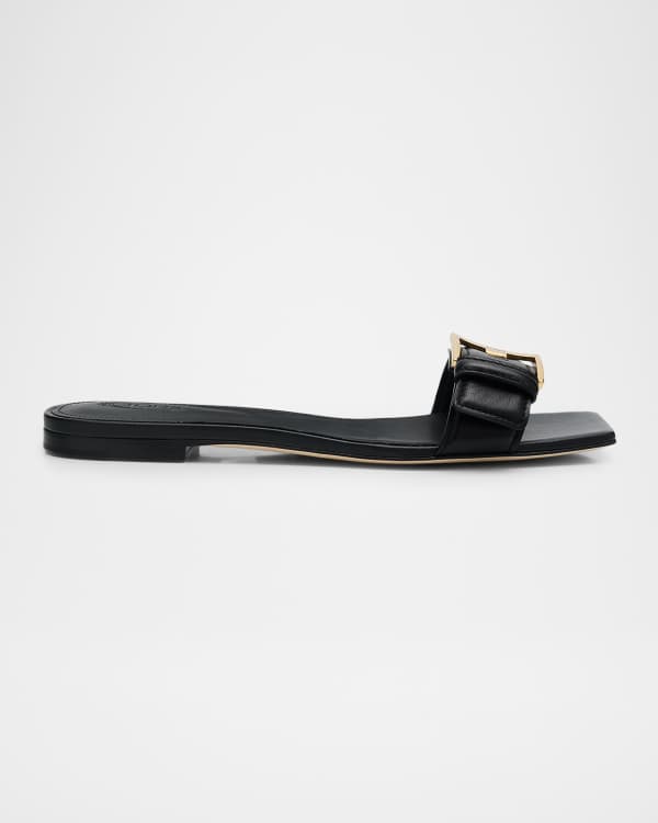 TODYAFUL Leather Slide Sandals ¥24,200 黒 Tod's Gomma Leather Dual-Strap Comfort Sandals | Neiman Marcus