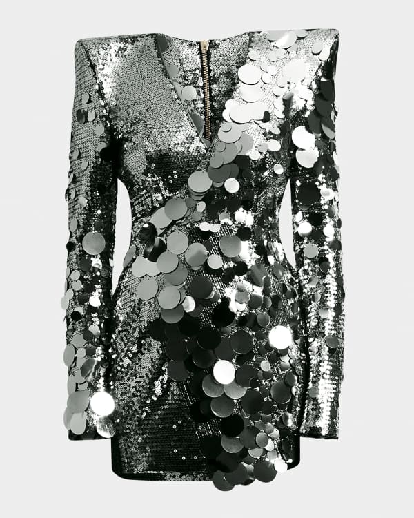 ZHIVAGO Miami Night Sequin Lace Mini Wrap Dress | Neiman Marcus