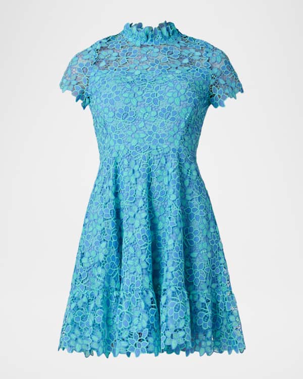 Hutch Mansi Flounce Floral-Print Halter Mini Dress | Neiman Marcus
