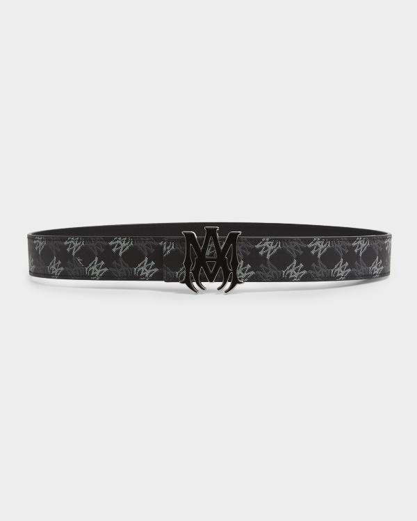 Ceinture AMIRI MA En Cuir Avec Chaîne Dorée - 2 Cm, Taille 95, Noire, Neuve Avec étiquette