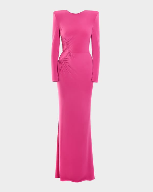 ZHIVAGO Battle Lines The Heiress V-Neck Gown | Neiman Marcus
