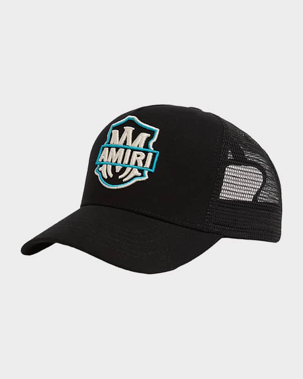 Amiri Men's Chain-Stitch Oversized Logo Trucker Hat | Neiman Marcus