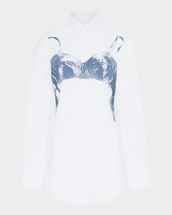 Jean Paul Gaultier Le Male Print Mesh Long-Sleeve Top | Neiman Marcus