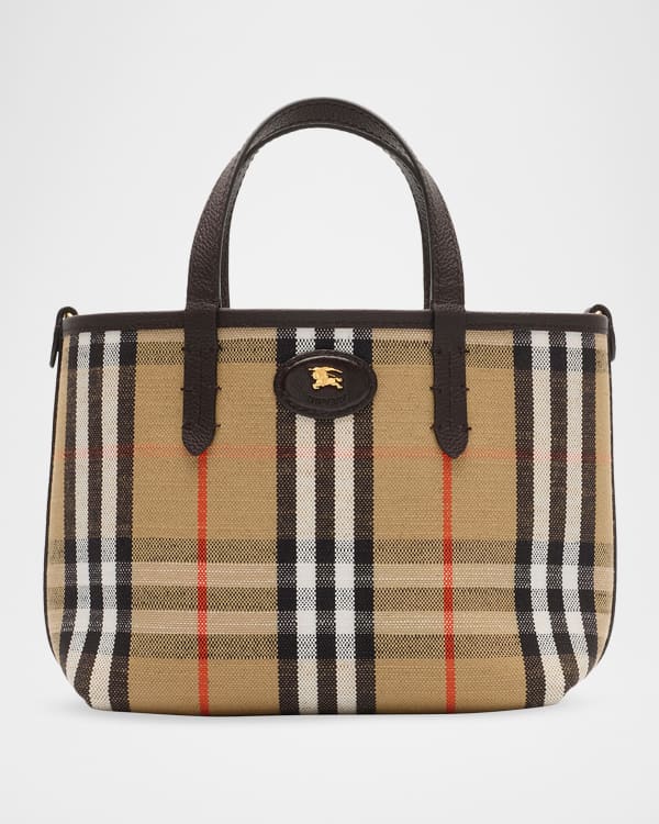 Burberry Medium Vintage Title Check Leather Satchel Bag | Neiman