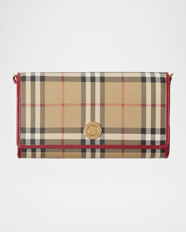 Burberry Kelbrook Check Leather Coin Case | Neiman Marcus