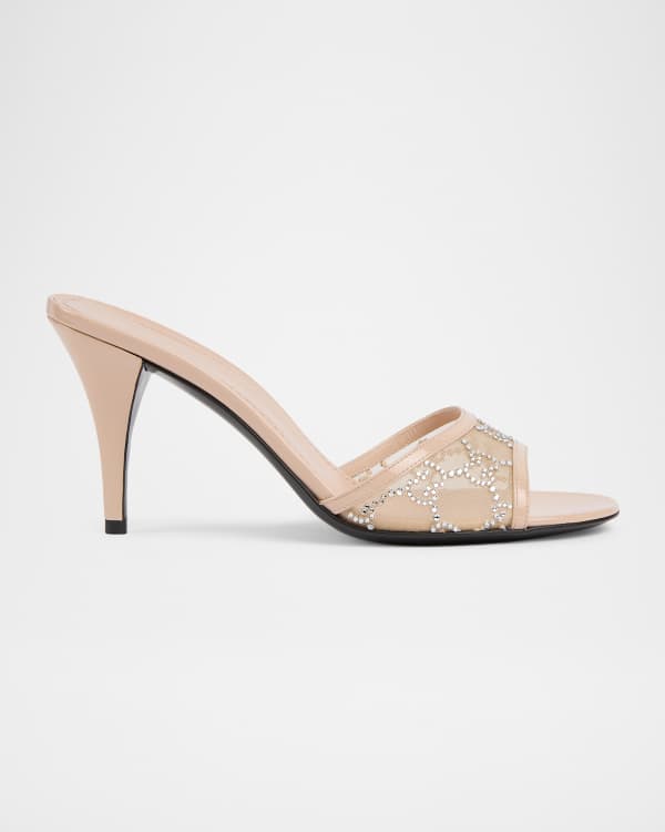 Gucci Demi Rhinestone Mesh Mule Sandals | Neiman Marcus