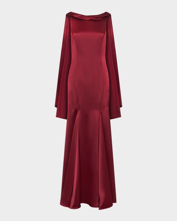 dress the population daphne dress Dress the Population Black Label Daphne Bow-Draped Satin Gown