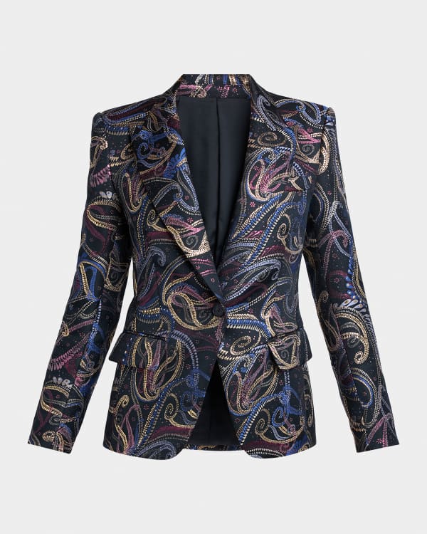 Etro Floral Brocade Single-Breasted Blazer | Neiman Marcus