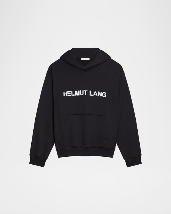 Helmut Lang Men's Spray Logo Cotton Hoodie | Neiman Marcus