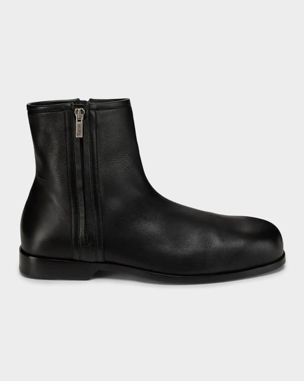 Loewe Men's Shearling Fur Wedge Boots | Neiman Marcus