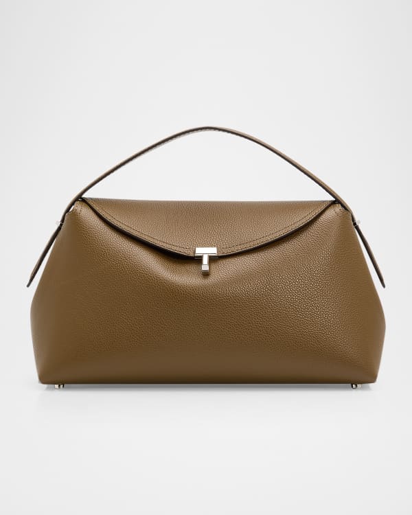 Toteme T-Lock Croc-Embossed Top-Handle Bag | Neiman Marcus