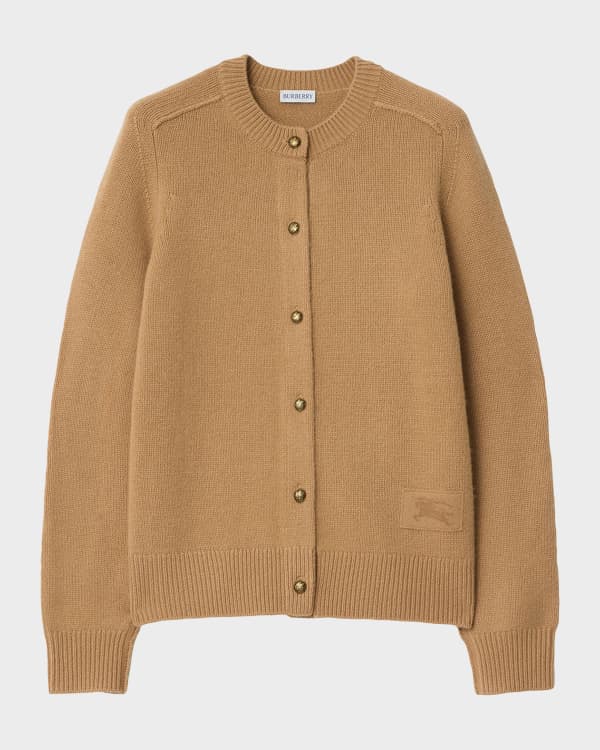 Burberry Palena TB-Monogram Wool-Cashmere Cardigan | Neiman Marcus