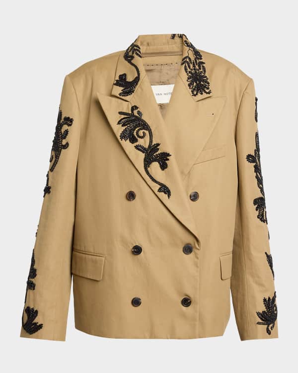 Dries Van Noten アウター Dries Van Noten Vurano Studded Multi-Print Zip Jacket | Neiman Marcus