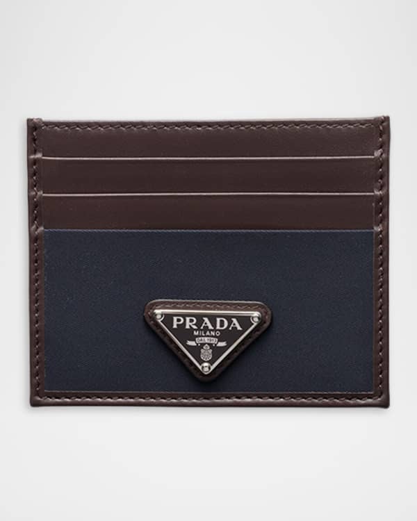 Prada Men's Saffiano Leather Zip Card Holder | Neiman Marcus