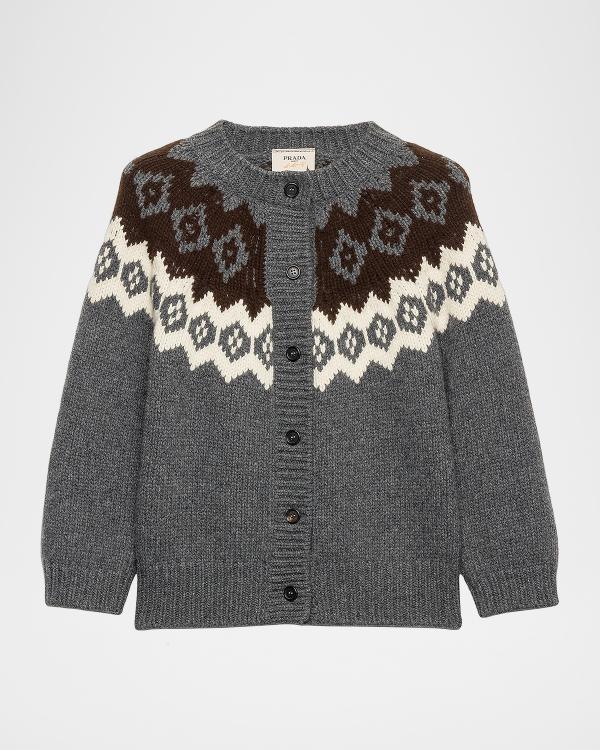 Prada Jacquard cashmere cardigan | Neiman Marcus
