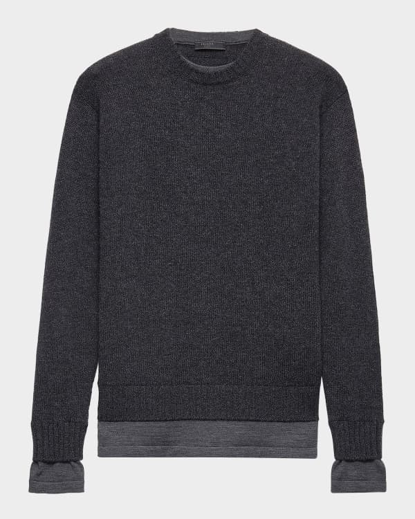 Prada Men's Quarter-Zip Wool Sweater | Neiman Marcus