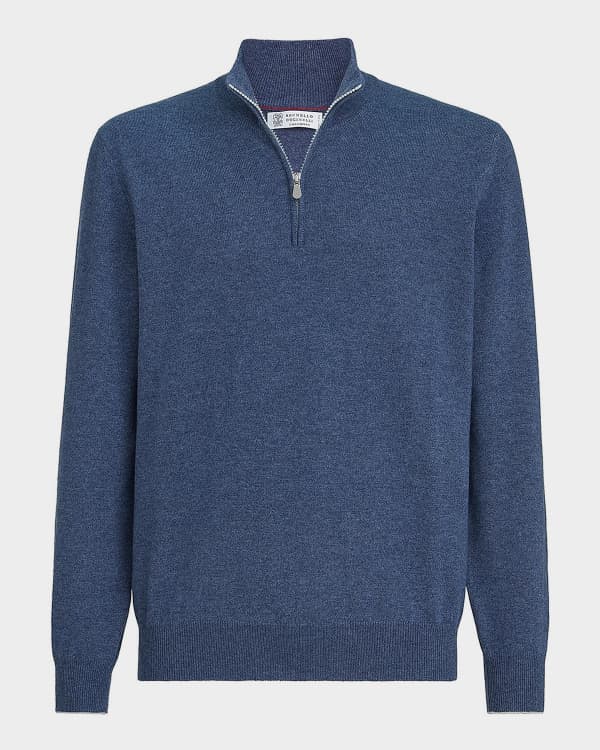 Brunello Cucinelli Men's Fine-Gauge Wool/Cashmere Zip Cardigan