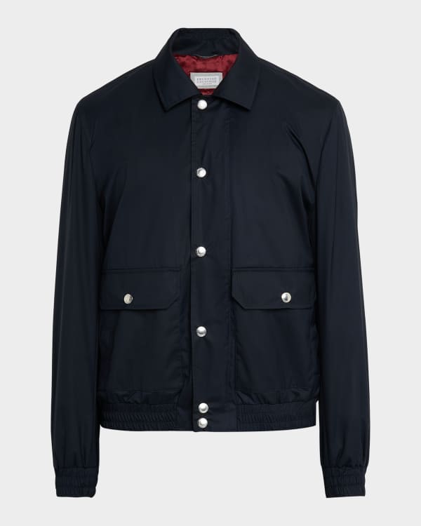 Brunello Cucinelli Men's Linen, Wool and Silk Full-Zip Blouson
