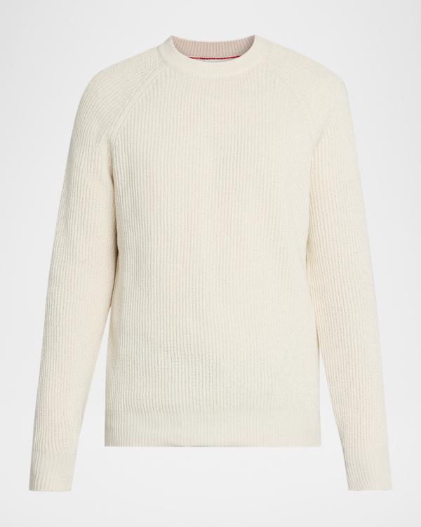 Brunello Cucinelli Men's Cashmere Rib-Knit Mock Neck Sweater
