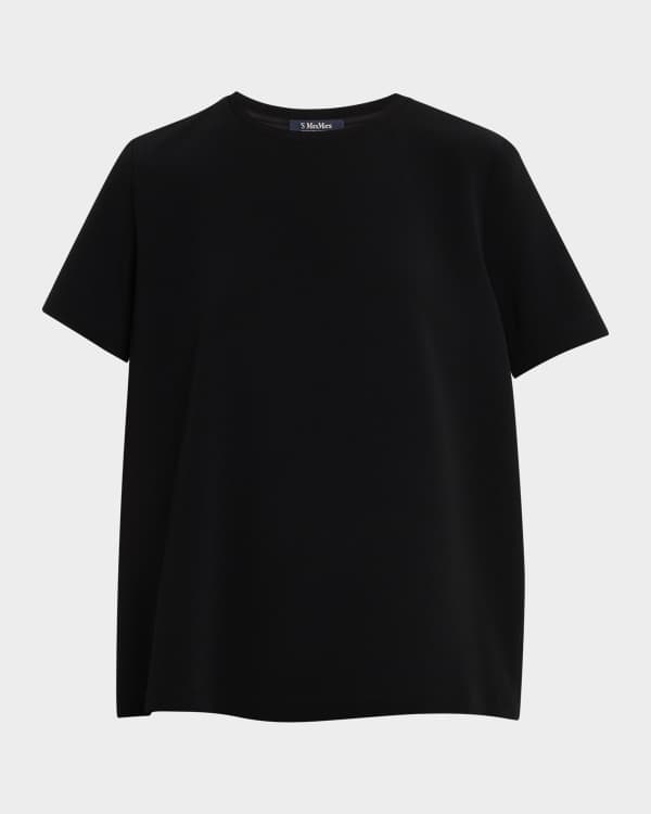Max Mara Logo Embroidered Strass Dog-Print T-Shirt | Neiman Marcus