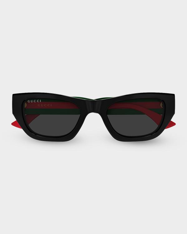 Gucci Embellished Acetate Cat-Eye Sunglasses | Neiman Marcus display picture 2