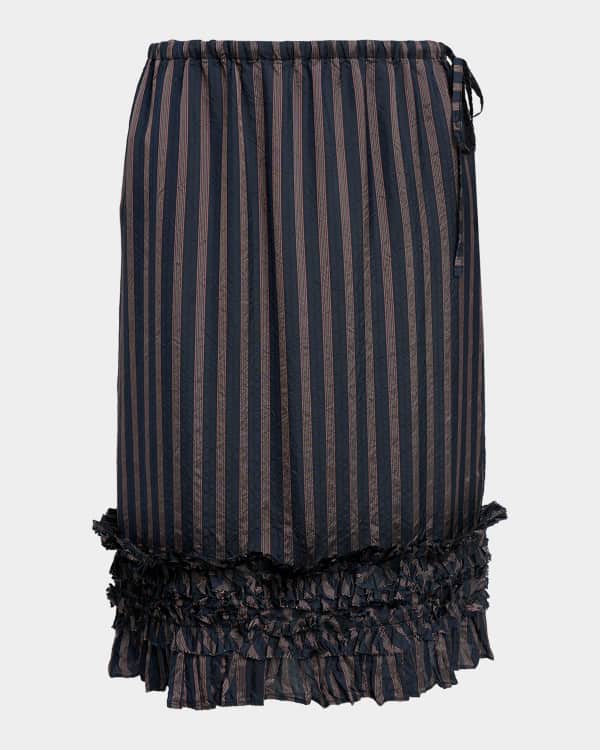 Dries Van Noten Silene Beaded Lace-Overlay Maxi Wrap Skirt