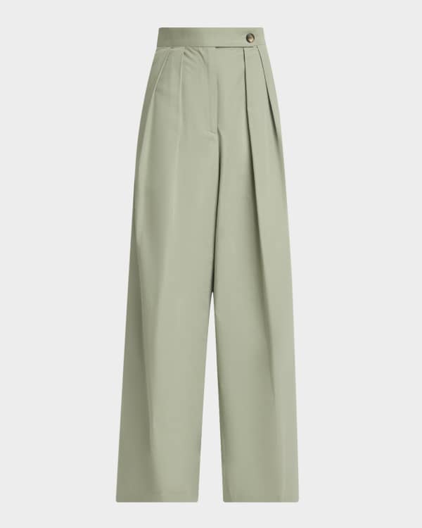 Dries Van Noten Hartia Bis Pleated Wide-Leg Pull-On Pants | Neiman