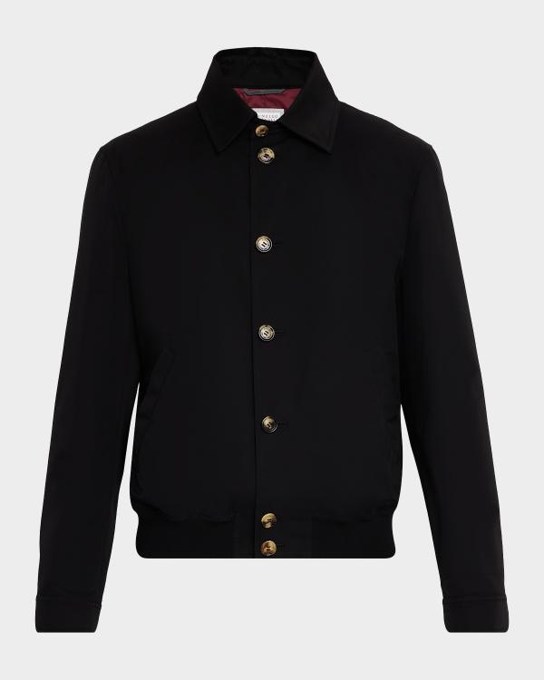 Emporio Armani Men's Wool-Blend Stand Collar Bomber Jacket